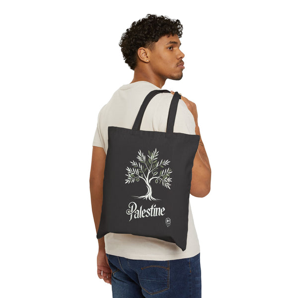 Palestine Olive Tree (color) Cotton Canvas Tote Bag