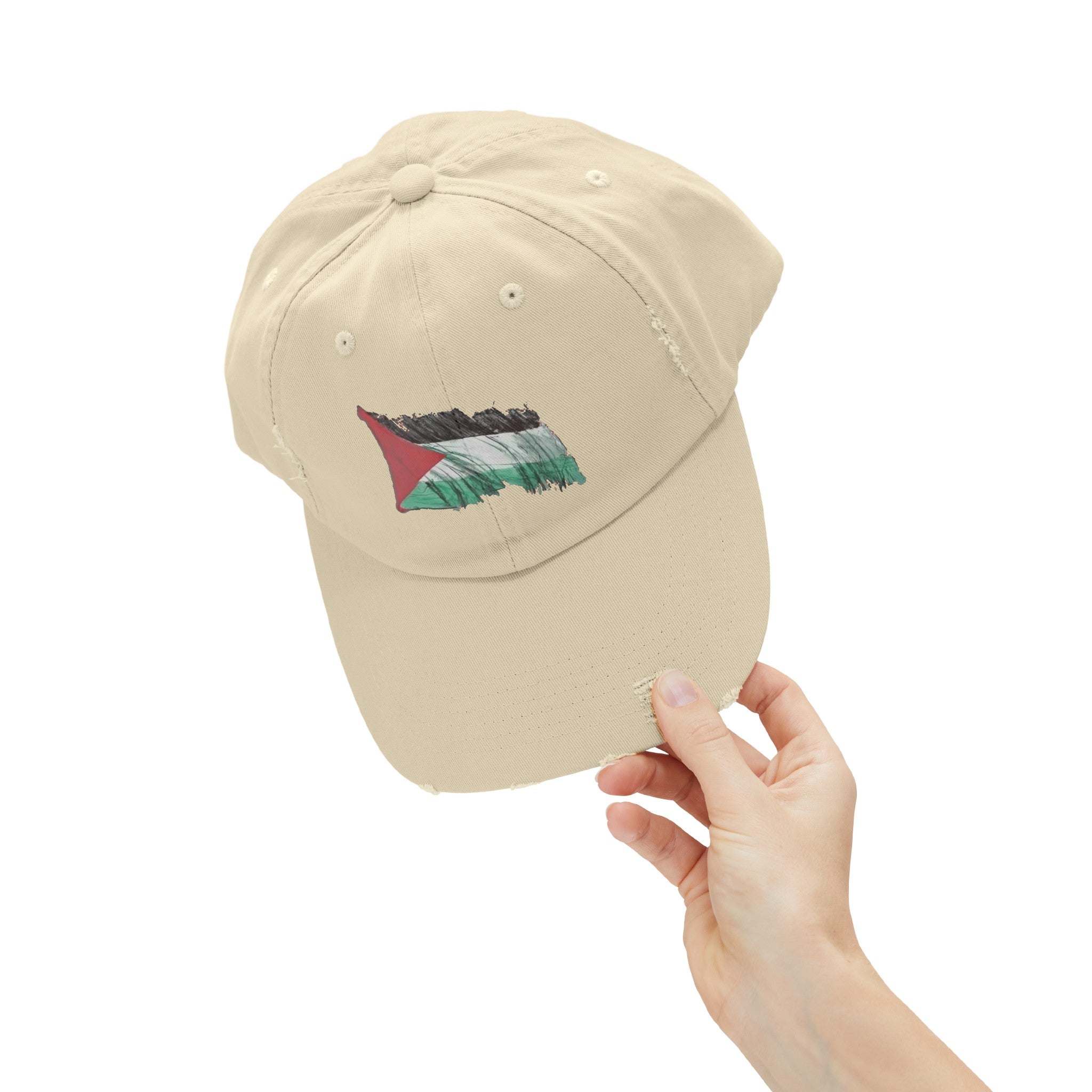 Unisex Palestine Distressed Cap