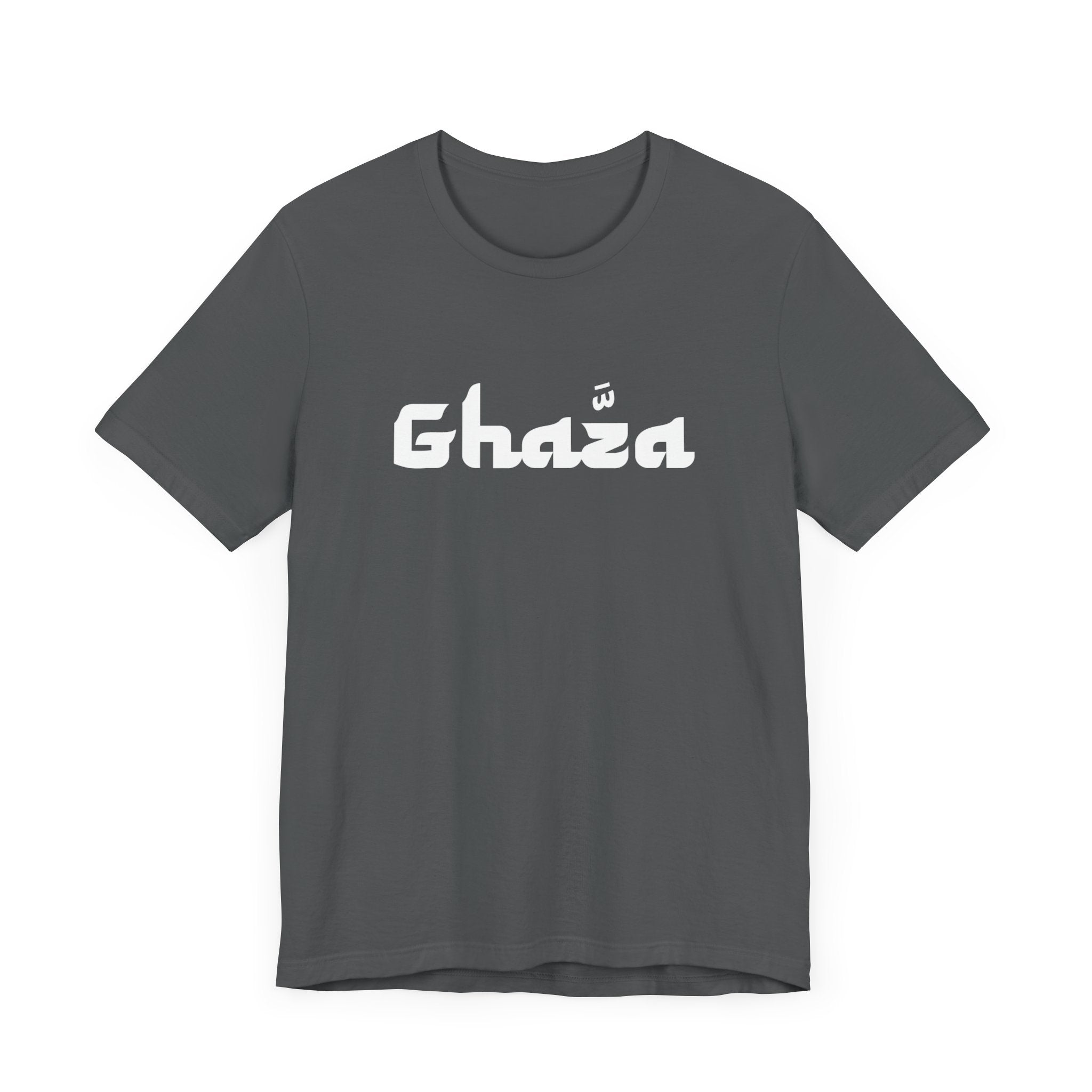 "GHAZA" Unisex Jersey Short Sleeve Tee (White Font)