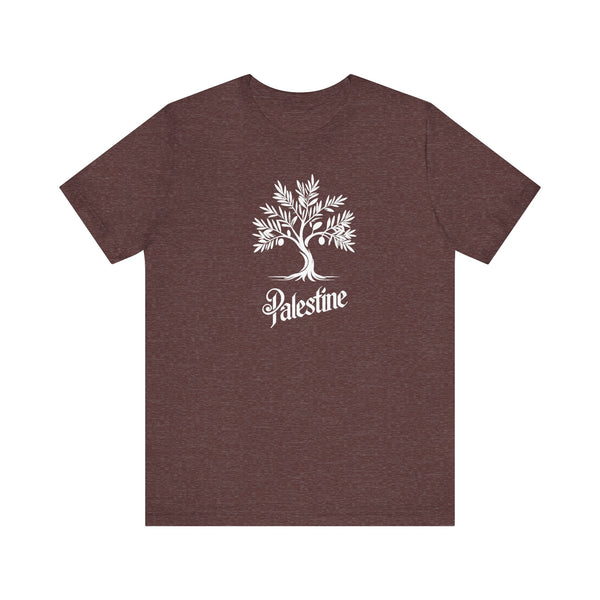 Palestine White Olive Tree Unisex Jersey Short Sleeve Tee