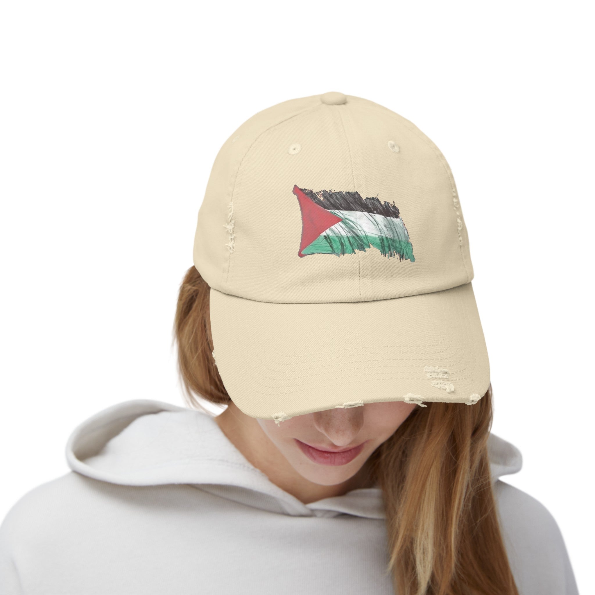 Unisex Palestine Distressed Cap