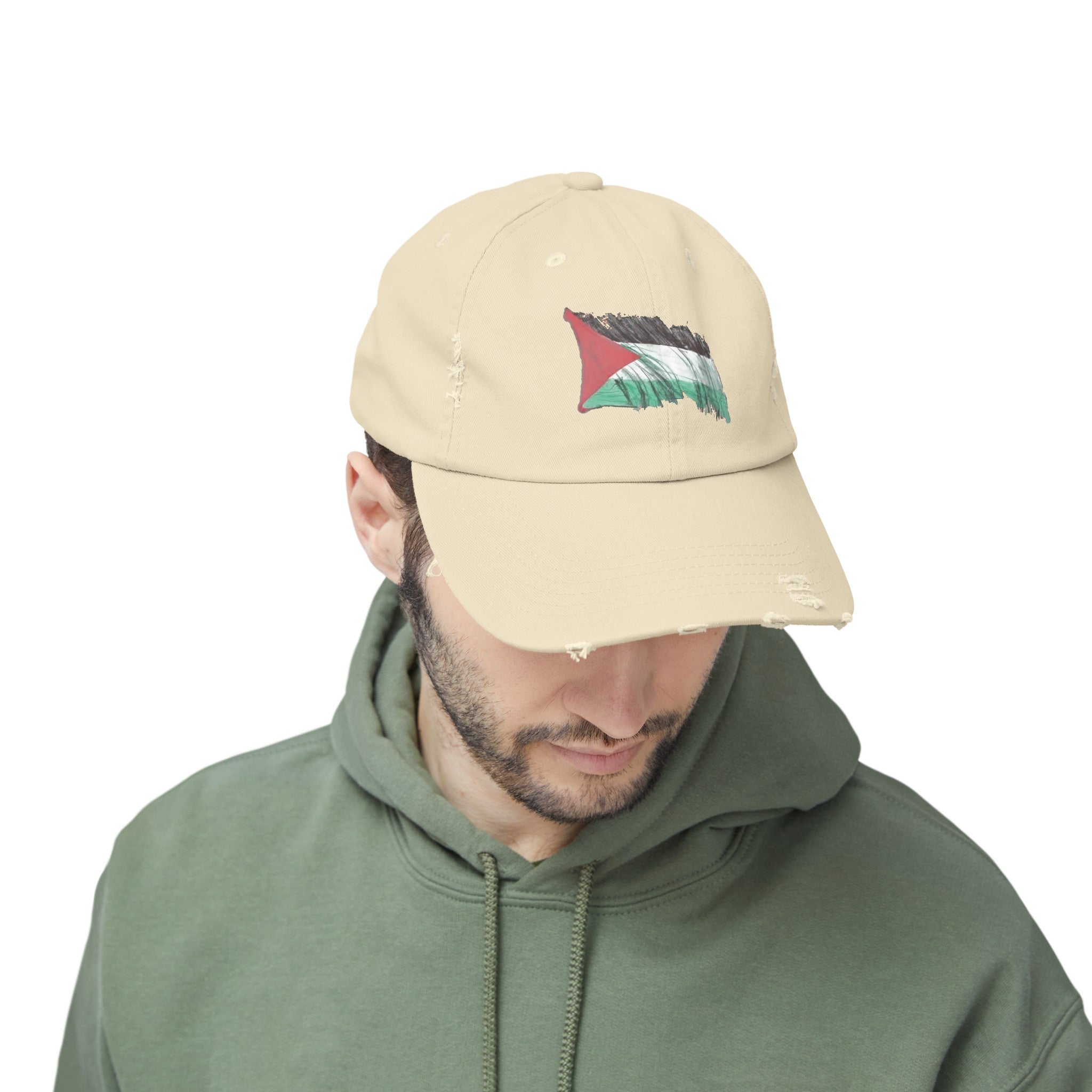 Unisex Palestine Distressed Cap