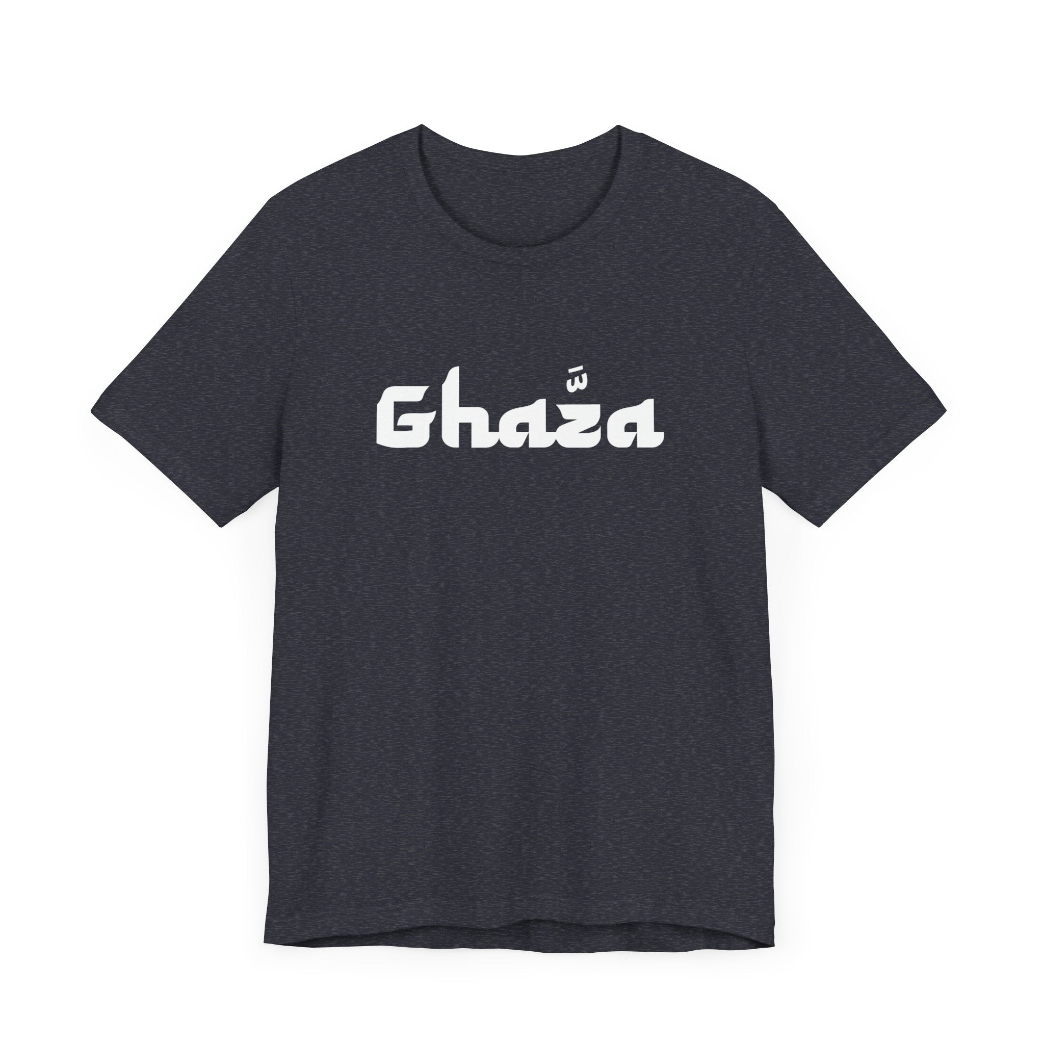 "GHAZA" Unisex Jersey Short Sleeve Tee (White Font)