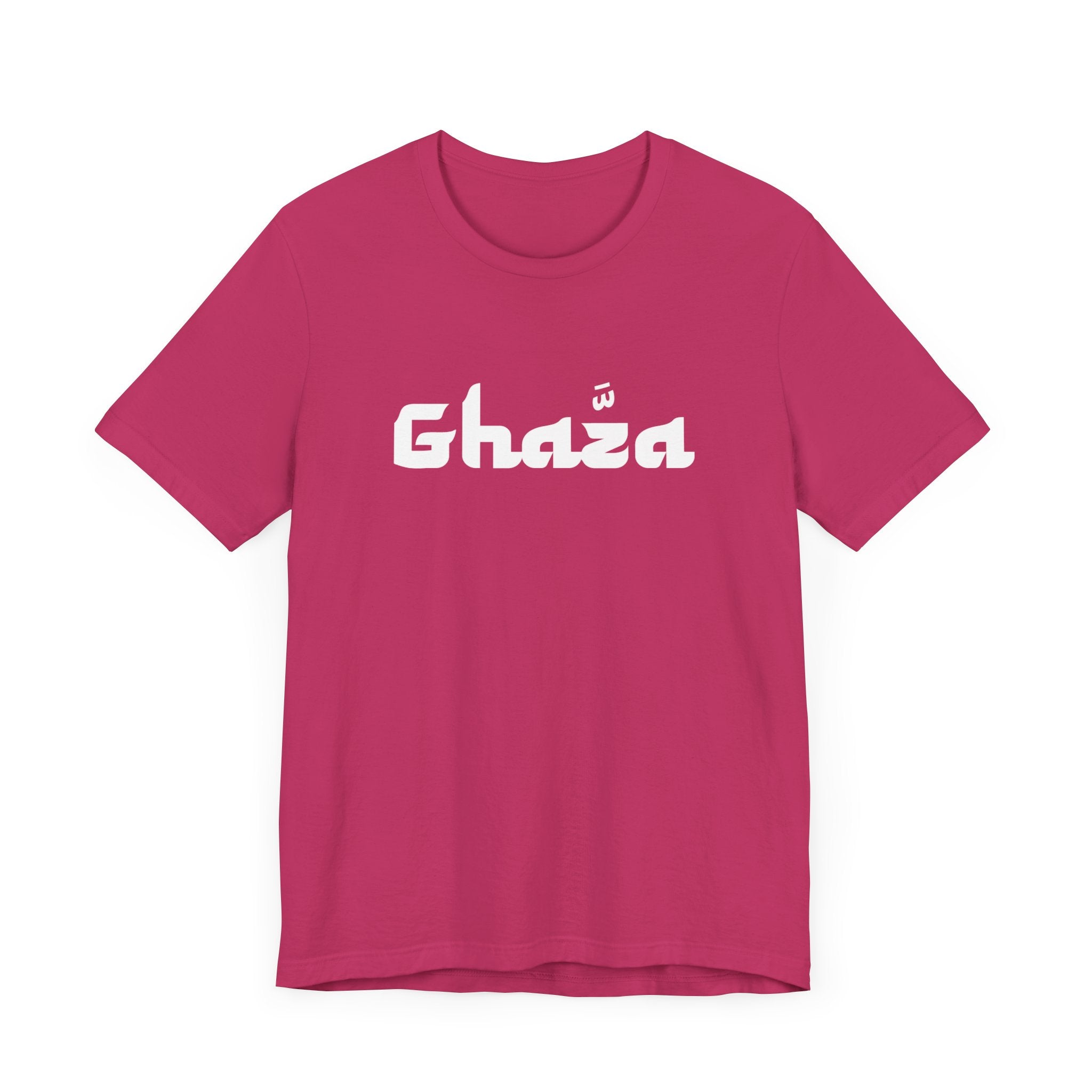 "GHAZA" Unisex Jersey Short Sleeve Tee (White Font)