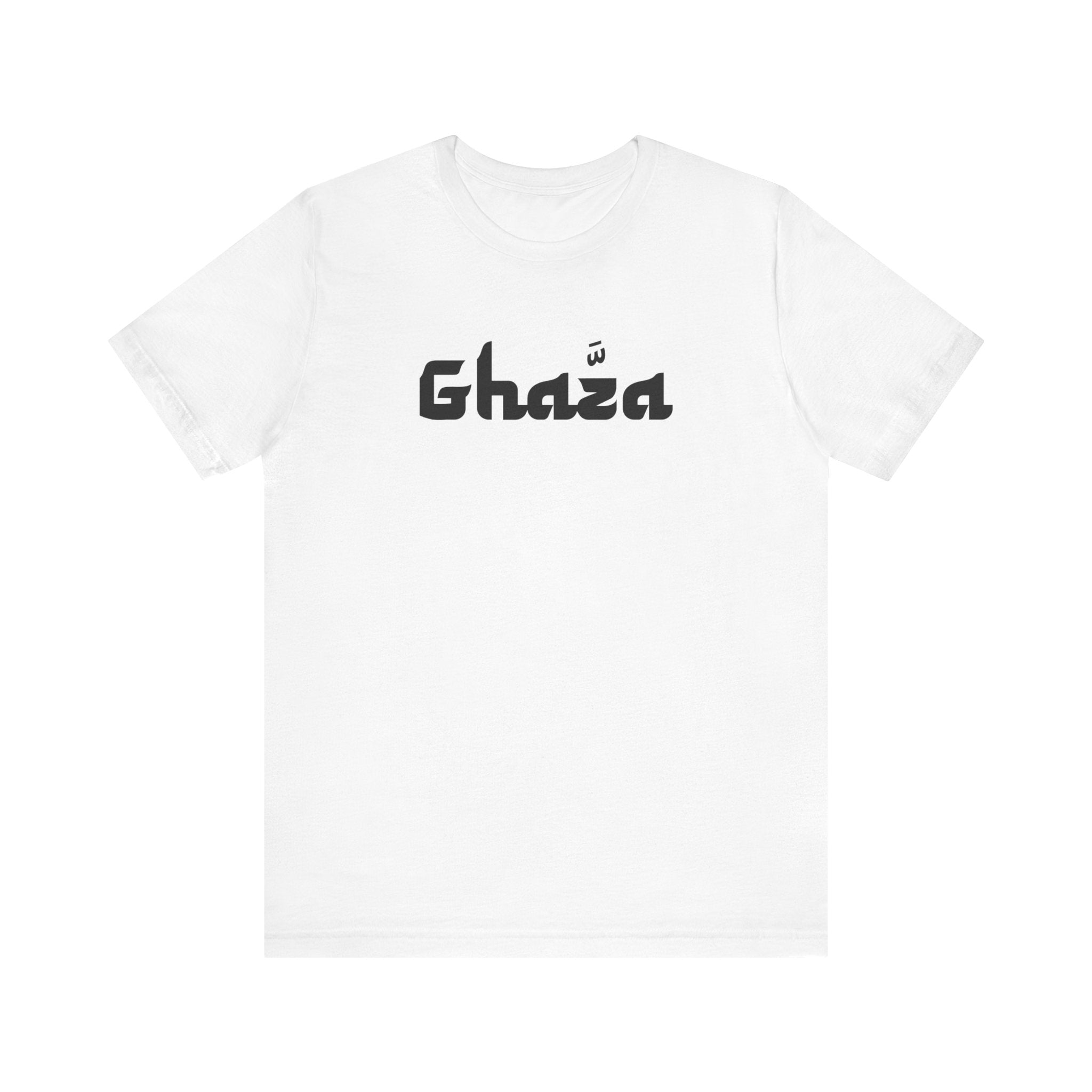 "GHAZA" Unisex Jersey Short Sleeve Tee (Black Font)