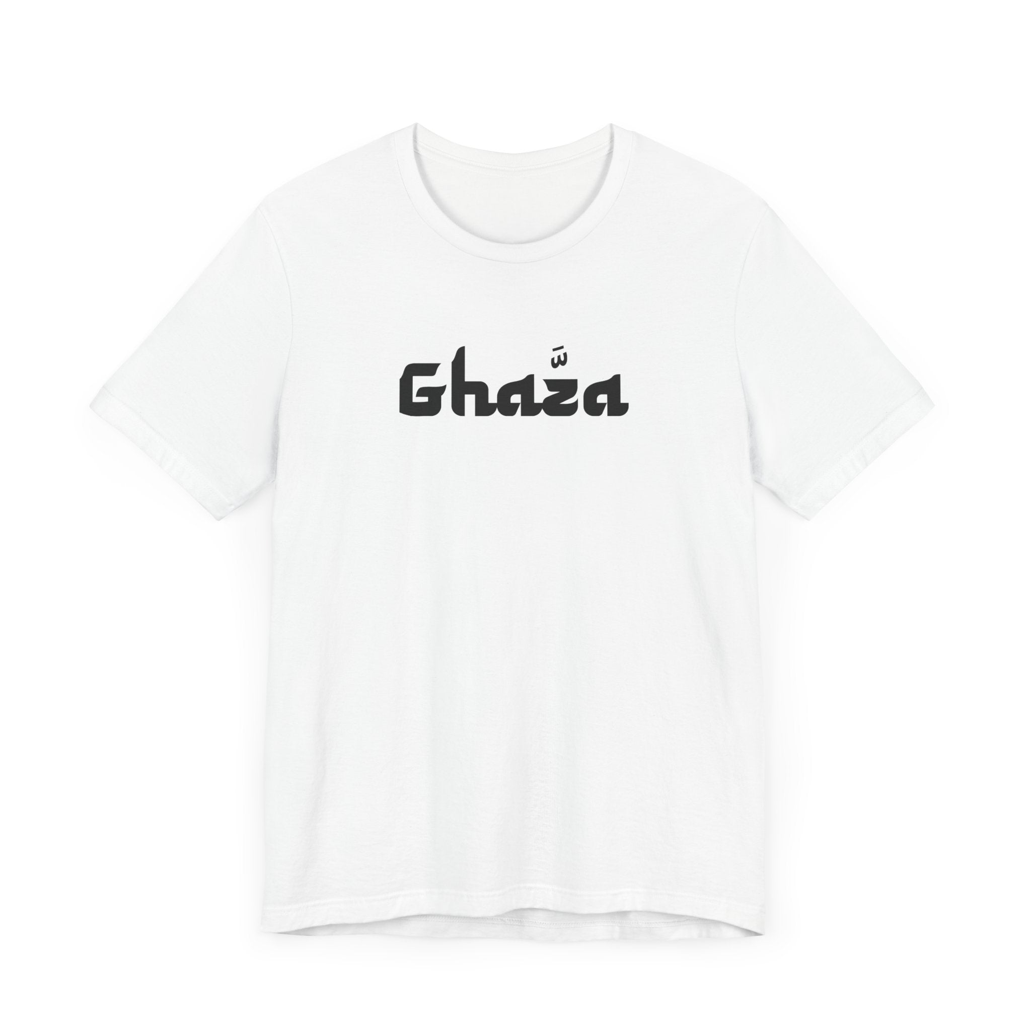 "GHAZA" Unisex Jersey Short Sleeve Tee (Black Font)