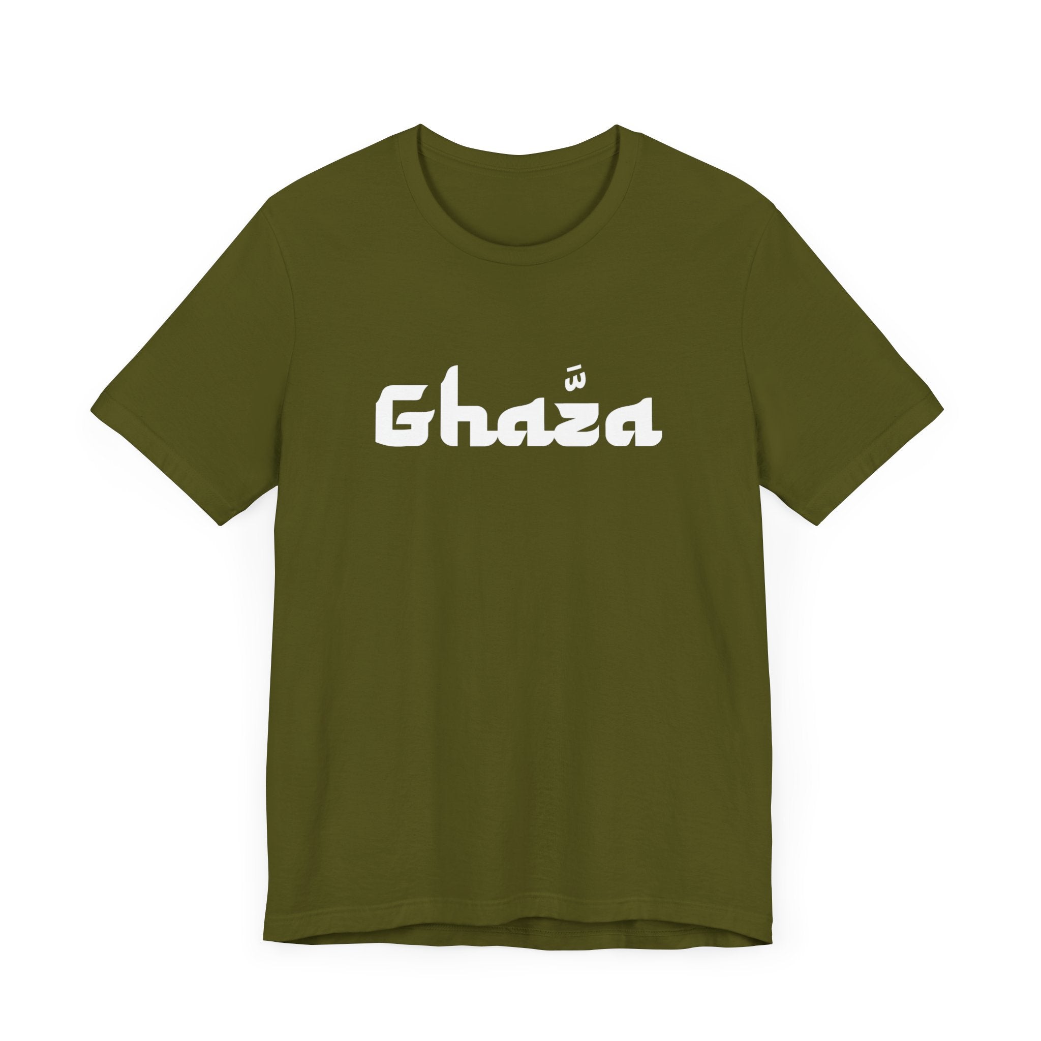 "GHAZA" Unisex Jersey Short Sleeve Tee (White Font)