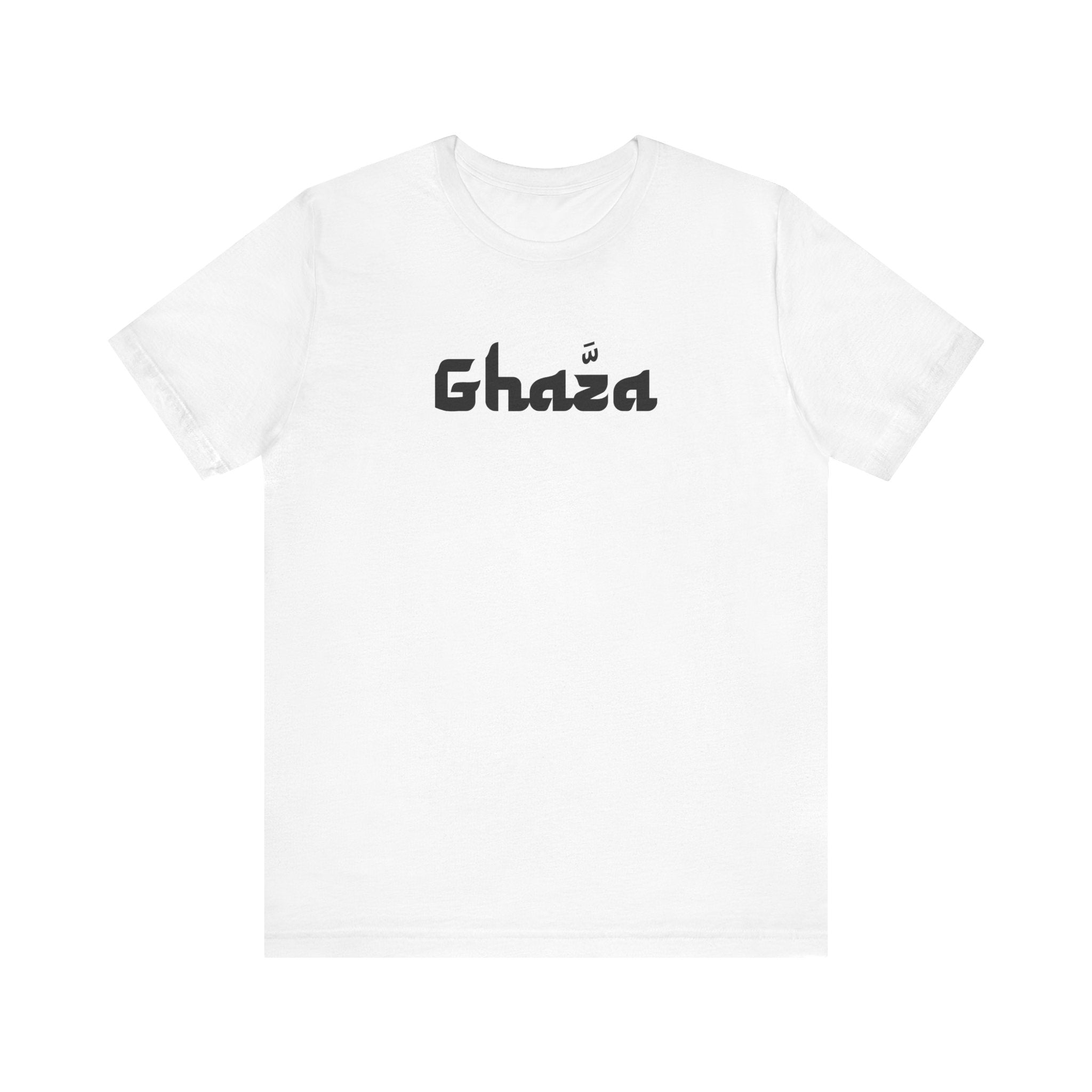 "GHAZA" Unisex Jersey Short Sleeve Tee (Black Font)