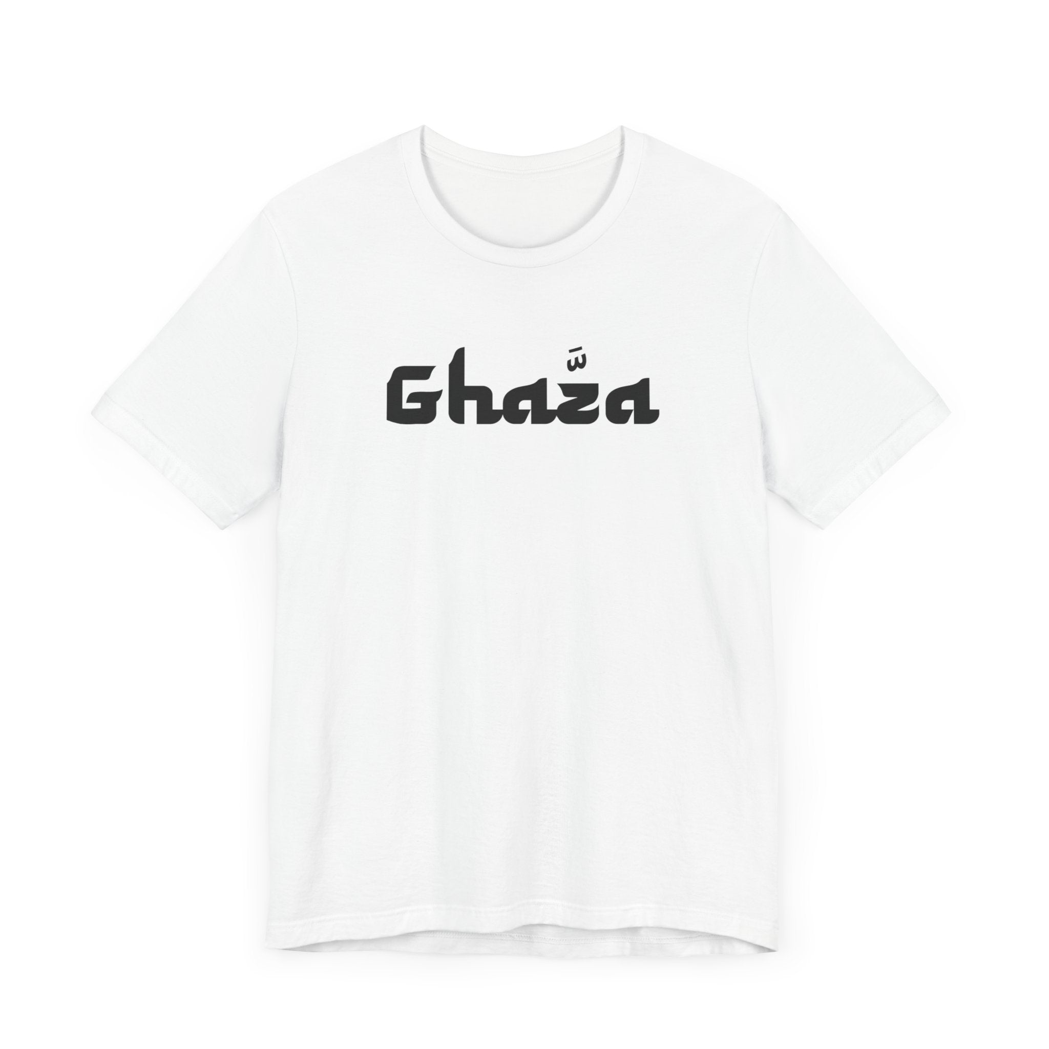 "GHAZA" Unisex Jersey Short Sleeve Tee (Black Font)