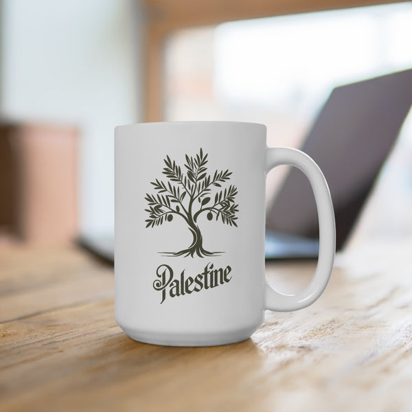 15oz Palestine Mug - Elegant Olive Tree Design - Perfect Gift for Culture Enthusiasts