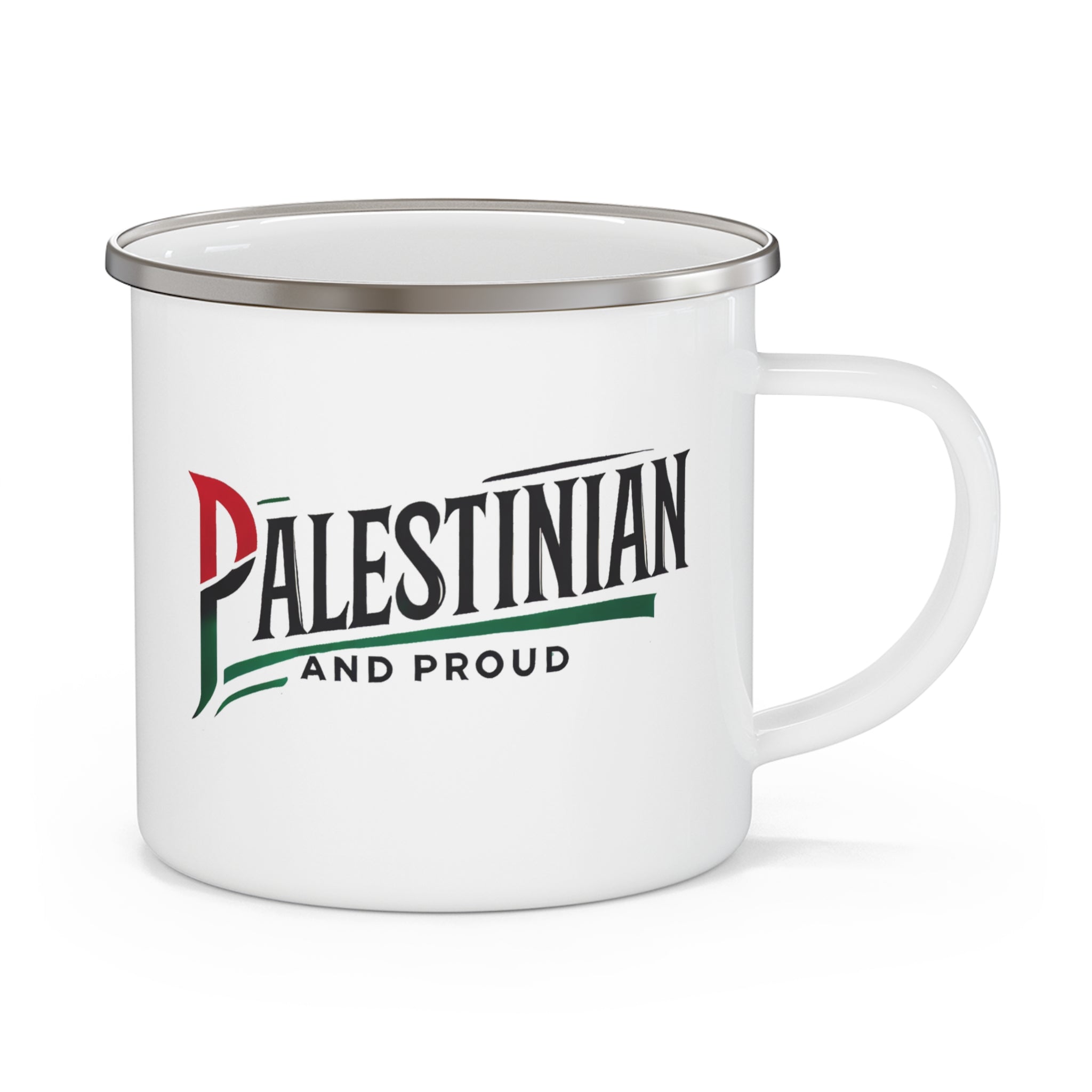 Enamel Camping Coffee Mug.  Front side.